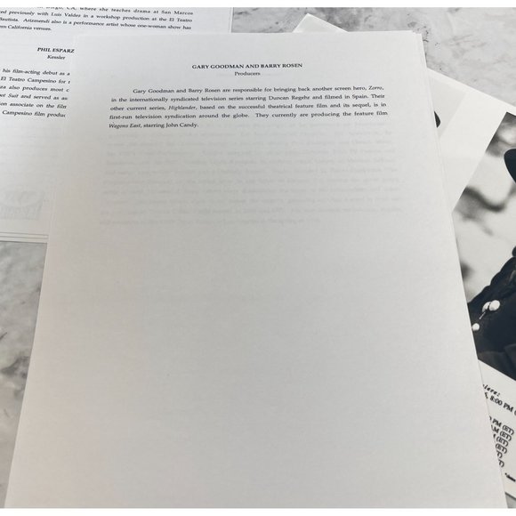 TNT Movie Press Kit Cisco Kid 1994 Cheech Marin Jimmy Smits Ron Perlman - Picture 9 of 10